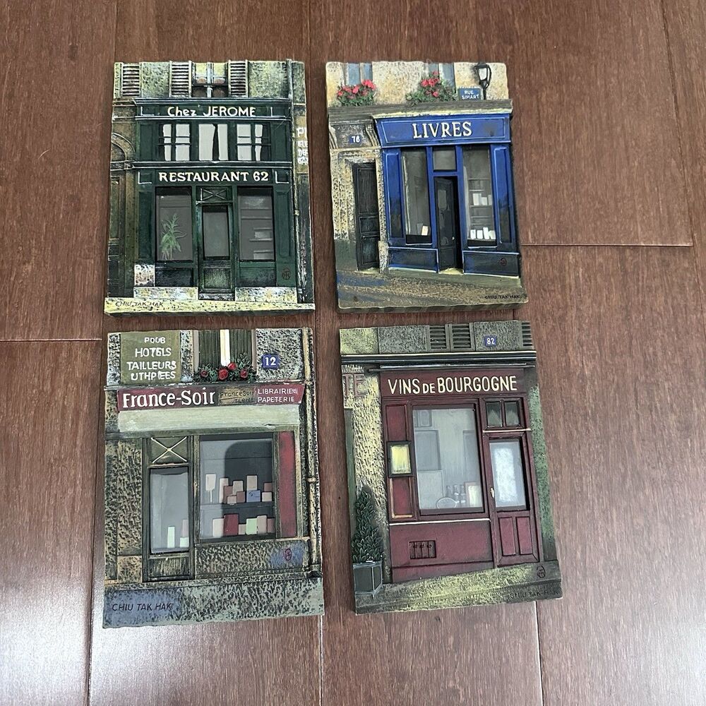 Paris Street Scene 3D Wall Art Chiu Tak Hak Hanging Bookstore France Home Decor